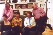 The five Survivors cast and crew members during the (unused) group interview - the final part of the day