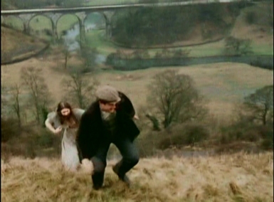 Climbing the hillside above the farm