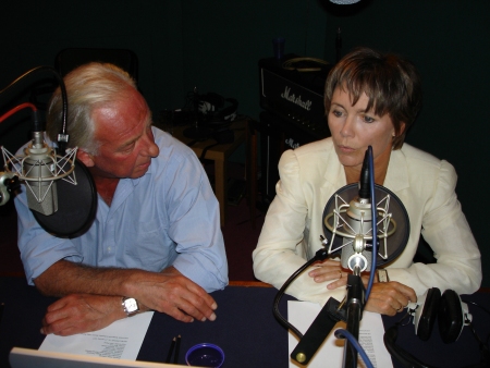 Peter Jefferies and Lucy Fleming prepare to record their episode commentary