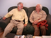 Tristan de Vere Cole and Morris Perry at the series 3 DVD studio day, August 2005