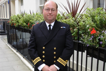 Survivors actor Stephen Dudley in naval uniform