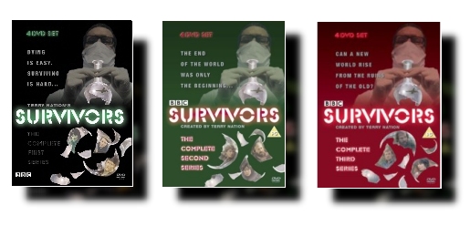 The front covers of all three Survivors DVD sets