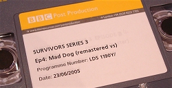 The front of the remastered BBC tape of Mad Dog