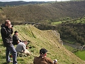 On top of the rocky outcrop