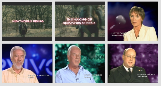 Scenes from the special features section of the Survivors series three DVD