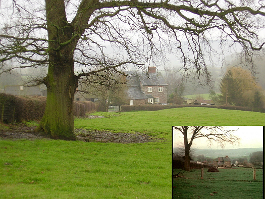 The view of the farm from the field above from first series Survivors' episode Gone Away