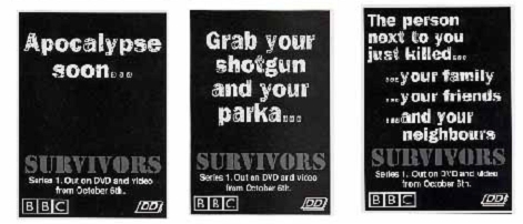 Survivors series one DVD, adverts from Shivers 107, 2003