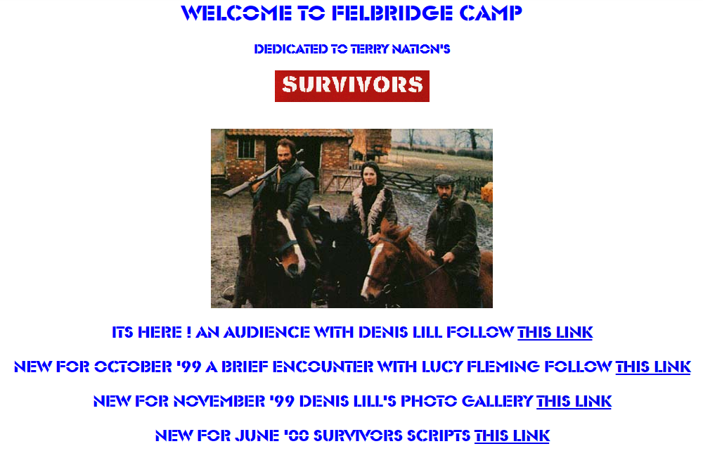 The home page of the Felbridge Camp web site