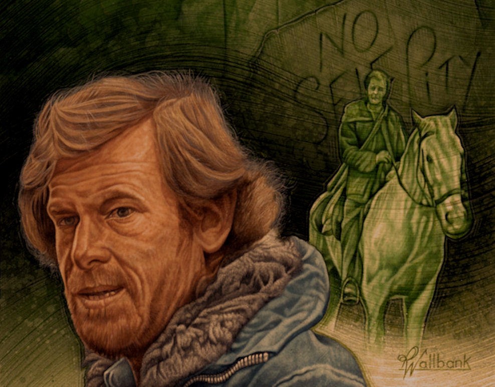 A detail from the sleeve design featuring images of Greg from the episode The Last Laugh